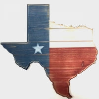 Wood Antique Texas Map