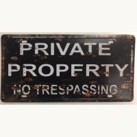 Private Property ~ Tin Sign License Plate