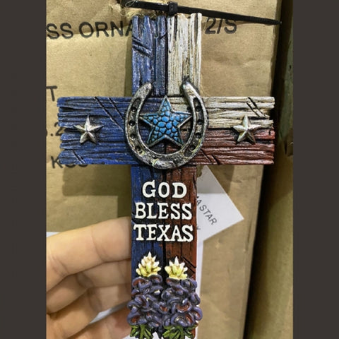 God Bless Texas Cross