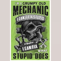 Grumpy Mechanic 12 x 16 Tin Sign