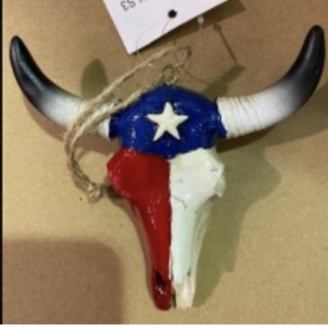 Texas Skull Ornament