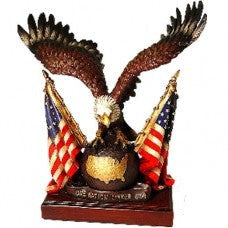 Globe Eagle with US Flag & Texas