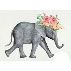 Elephant with Flower Canvas