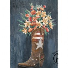 Brown Star Boot with Flower Canvas