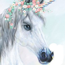 Unicorn with Flower Canvas