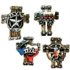 Texas Cross Ornament Set of 4
