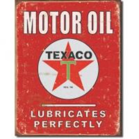 Texaco Lubricates Perfectly Tin Sign