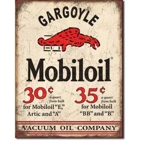 1897 Mobil Gargoyle Tin Sign