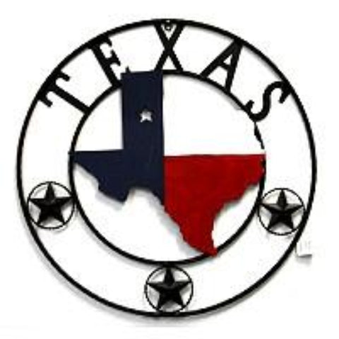 32" Red White Blue Texas with Texas Map in Rope