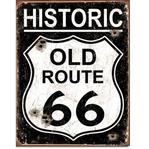 1938 Historic Old Route 66 Tin Sign