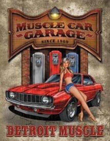 1568 Muscle Car Garage Tin Sign