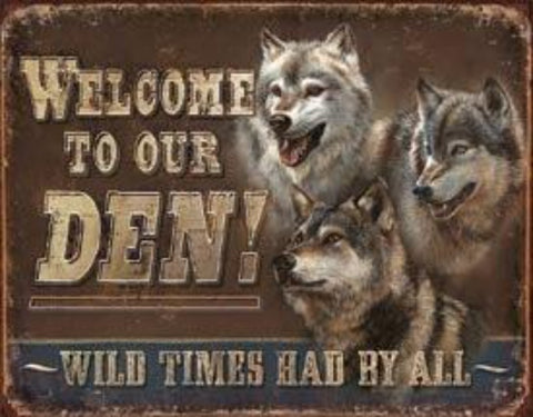 1984 Welcome To Our Den Tin Sign