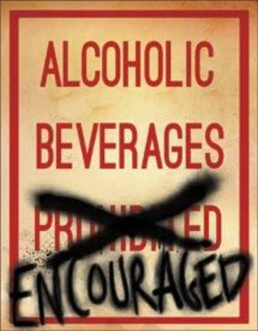 2051 Alcoholic Beverages Encouraged Tin Sign