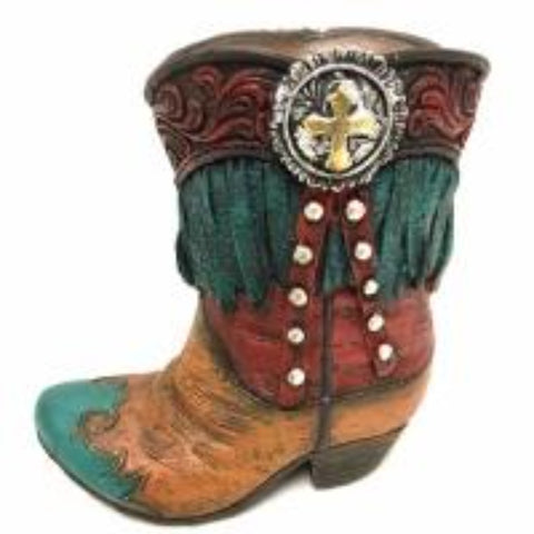 Texas Cowboy Boot Vase