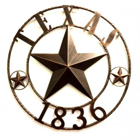 26" Texas 1836 with Star in Rope