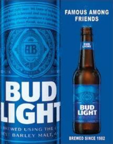 2183 Bud Light Blue Tin Sign