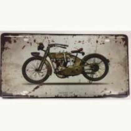 Motorcycle ~ Tin Sign License Plate