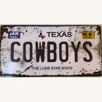 Cowboys ~ Tin Sign License Plate