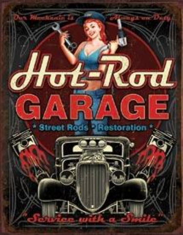 1990 Hot Rod Garage Tin Sign