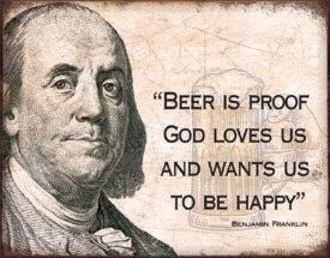 2238 Beer And Benjamin Franklin Tin Sign