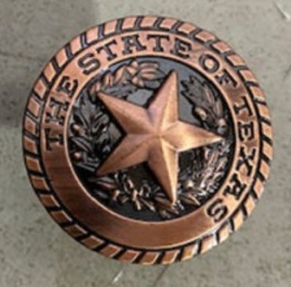 Copper Texas Seal Concho Drawer Pull