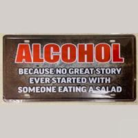 Alcohol ~ Tin Sign License Plate