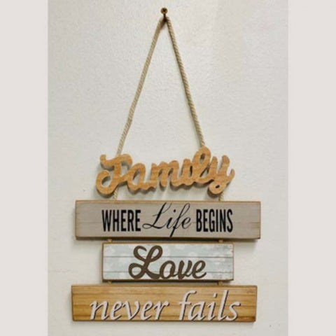 Family Hanging Wood Sign