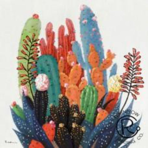 Colorful Cactus Small Canvas