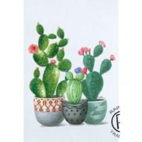 Cactus with Three Pot Canvas