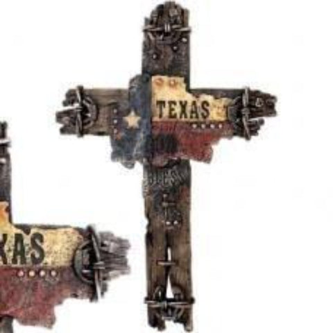 Texas Flag Wood 12" Wall Cross
