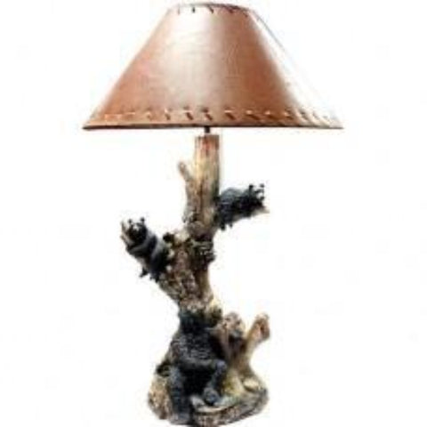 Bear Clamping the Tree Lamp with Shade