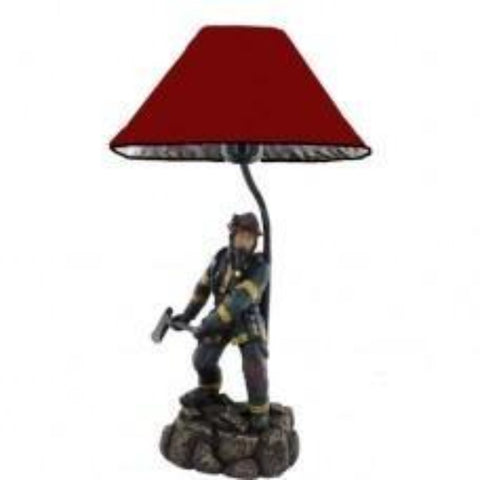 Fireman Lamp with Red Shade