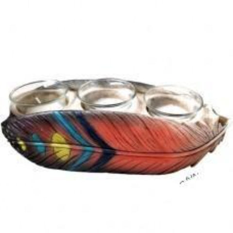 Feather 3 Candle Holder