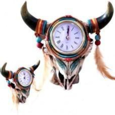 Cow Skull Clock