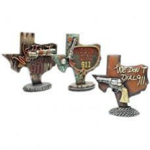 Texas We Don't Dial 911 Figurine Set Of 3