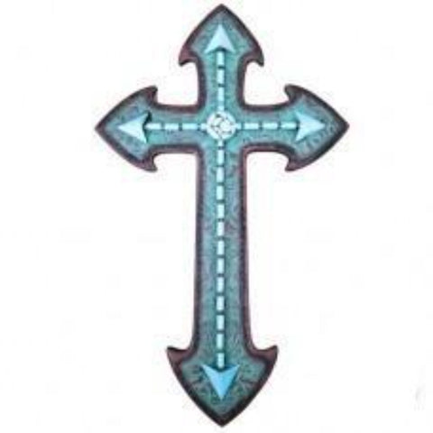 Turquoise Arrow Wall Cross