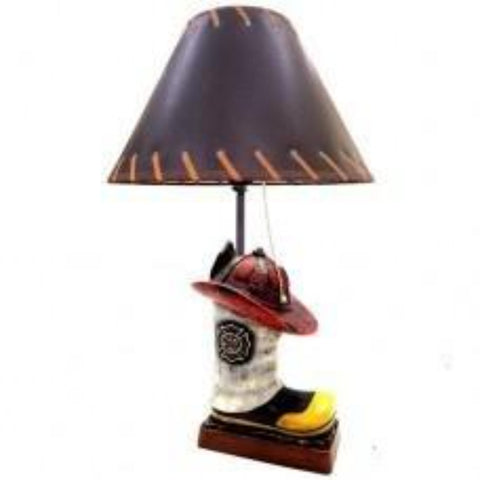 Fireman Boot & Hat Lamp with Shade
