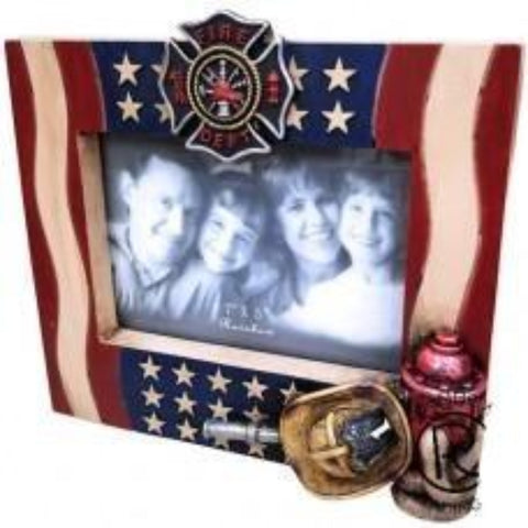 US Flag Fireman 7x5 Frame