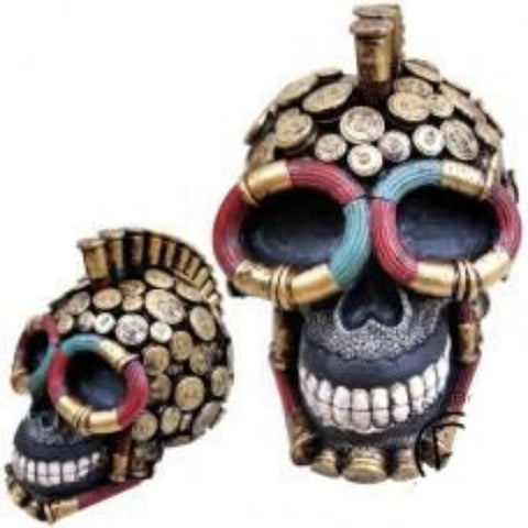 Skull With Bullets Figurine