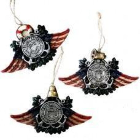 Coast Guard with Wing Ornament 3 Piece Set