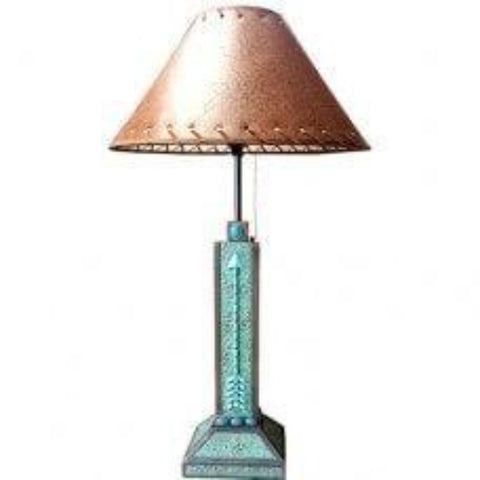 Arrow Turquoise Flowers Lamp with Shade