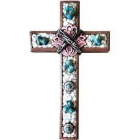 Turquoise With White Wall Cross