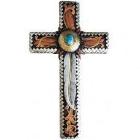 Silver Feather Wall Cross