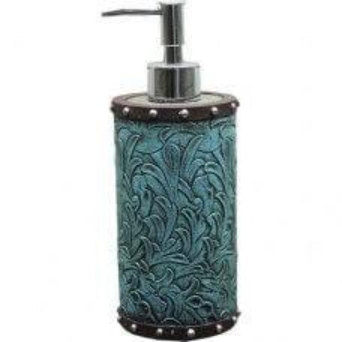 Turquoise Flowers Soap & Lotion Pump