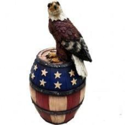 Eagle with American Flag Barrel Piggy Bank