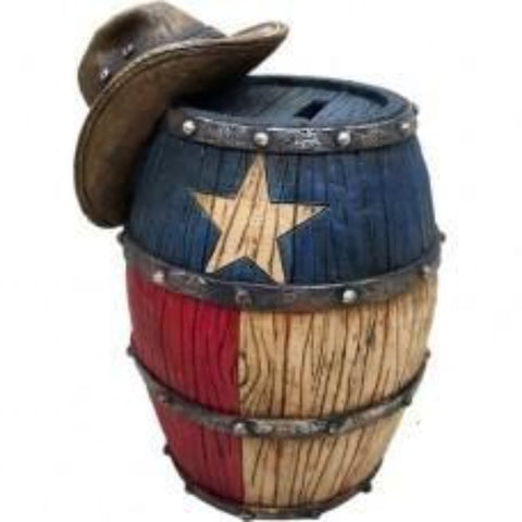 Cowboy Hat with Barrel Piggy Bank