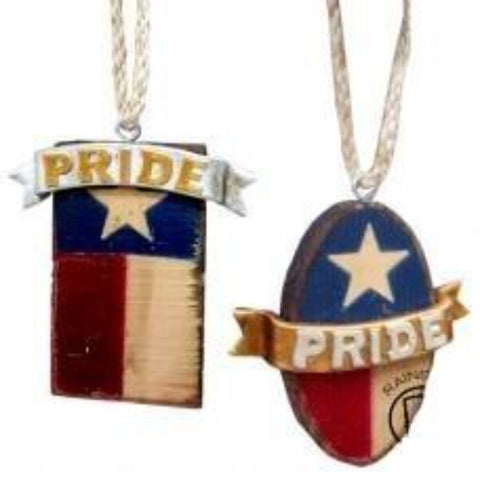 Texas Pride Ornament Set Of 2
