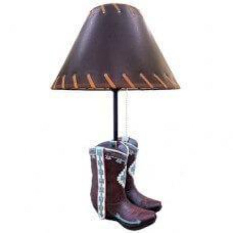 Aztec Boot Lamp with Shade