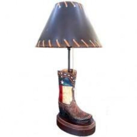 Texas Flag Boot Lamp with Shade