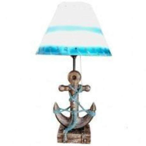 Anchor Lamp with Shade Blue & White